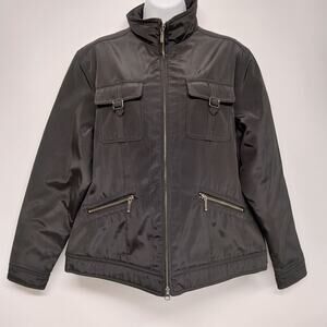 Eddie Bauer WeatherEdge Womens XL Jacket Black Waterproof Activewear Sport Zip